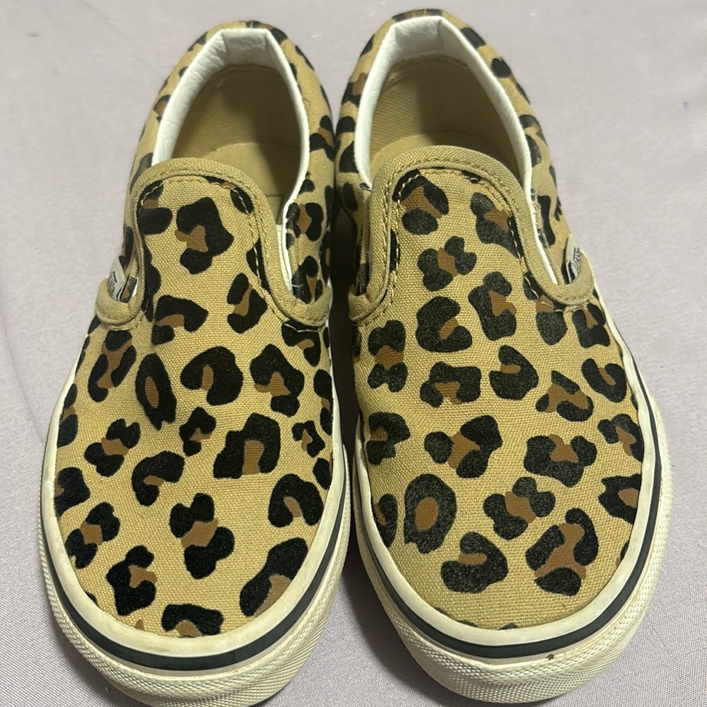 Cheetah print Vans. Little girls size 12. Almost new   Worn a handful of times.